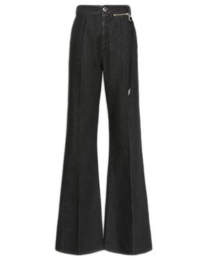 Sportmax Flared Jeans With Zip And Button Closure - Black
