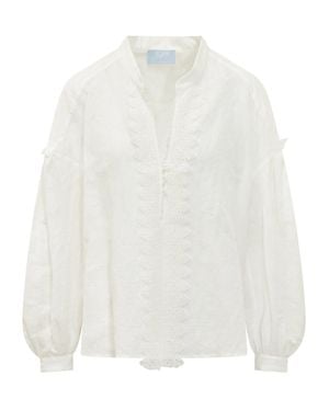 The Seafarer Mini Seafarer Shirt With Lace Insert - White