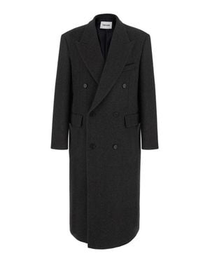Tonywack Herringbone Double-Breasted Wool & Cashmere Jacket - Black