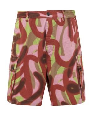 DSquared² Cargo Mini Shorts - Red