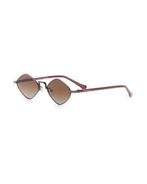 Emporio Armani Diamond-Shaped Sunglasses With Logo Temple Lettering - Red