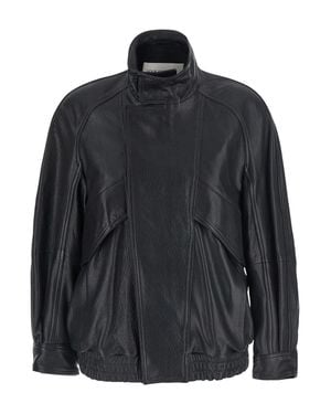 Nour Hammour Tech Fabric Zip-Front Jacket For With Side Pockets - Black