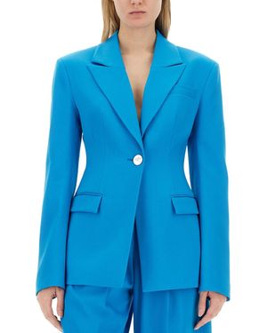 The Attico Single-Breasted Virgin-Wool Blazer - Blue
