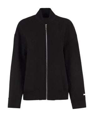 Sportmax Hand-Sewn Pure Wool Double Cuff Jacket With Shirt-Style Vents, Side Welt Pockets & Regular Fit (Size 40) - Black