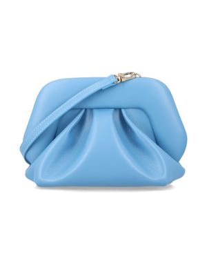 The Moire Bios Faux Leather Clutch - Blue