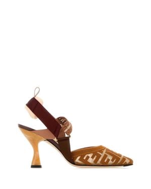 Fendi Mesh Colibr㬠Pumps - Brown