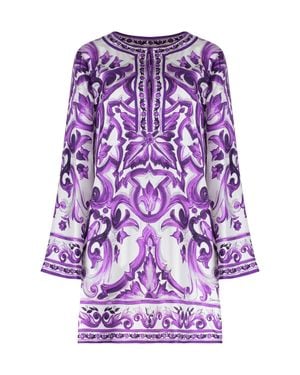Dolce & Gabbana Short Dresses - Purple