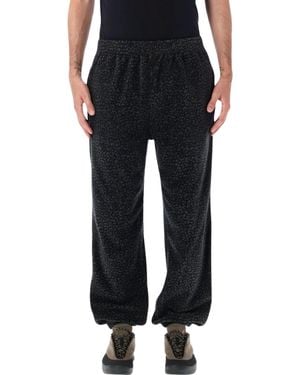 ROA Mini Leopard Brushed Fleece Polar Pants - Black