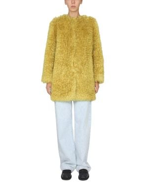 BECAGLI SINCE 1994 Long-Haired Faux Fur Coat - Yellow
