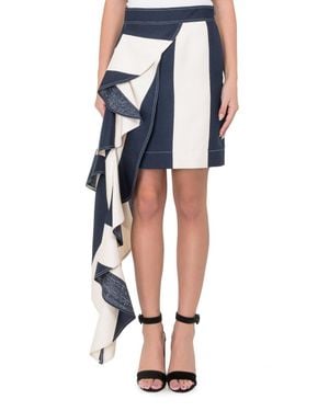 Calvin Klein Elegant Mini Skirt With Ruched Detailing - Blue