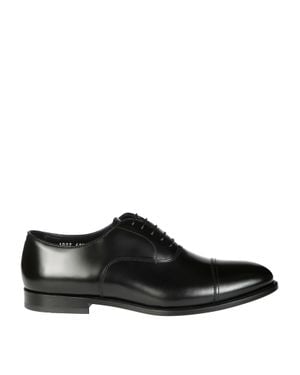 Doucal's Elegant Lace-Up Moccasins - Black