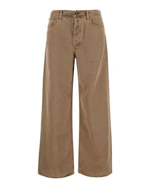 Agolde Low-Slung Baggy Five-Pocket Jeans With Belt Loops - Natural