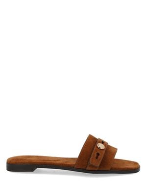 Tory Burch Romy Button Strap Slide - Brown