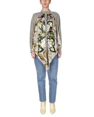 1/OFF Buttoned Butterfly Top - Blue