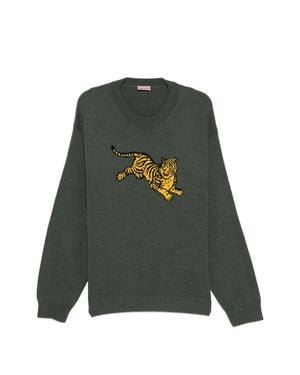 KENZO Jumping Tiger Knit Sweater For - Green