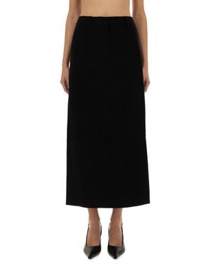 MICHAEL Michael Kors Textured Crepe Trouser Maxi Skirt - Black