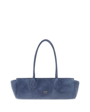 KHAITE Donna Suede Shoulder Handbag With 30Cm X 10Cm X 11Cm Dimensions - Blue