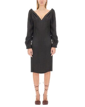Bottega Veneta Viscose Midi Dress - Black