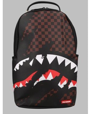 Sprayground Claw Tear Check Mini Backpack - Gray