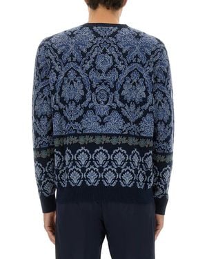 Etro Floral-Pattern Sweater - Blue