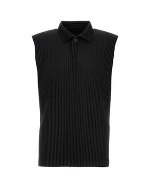 Homme Plissé Issey Miyake Monthly Colors Knitwear: July Pleated Top - Black