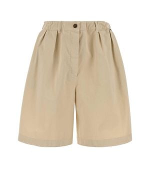 Prada Sand Gabardine Bermuda Shorts - Natural