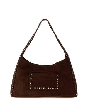 GIMAGUAS Suede Maxi Franca Handbag - Brown