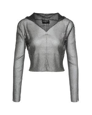 Santa Brands Rhinestone-Embellished Cropped Hoodie - Gray