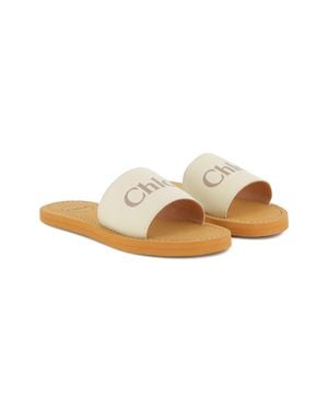 Chloé Chic Mini Logo Sandals For Girls - White