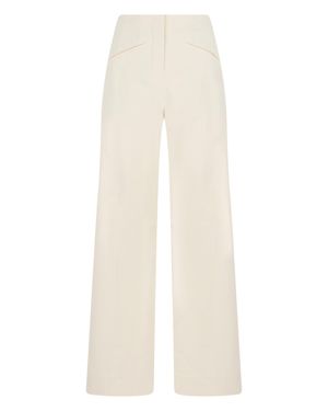Veronica Beard Loose-Fit Wide-Leg Pants With Pockets - White