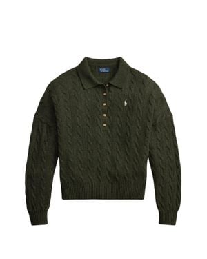 Ralph Lauren Merino Wool & Cashmere Polo Sweater - Green