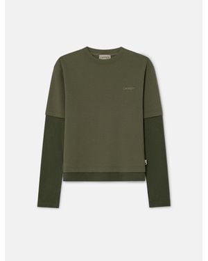 Carrera Double Hem Long Sleeve Top - Green