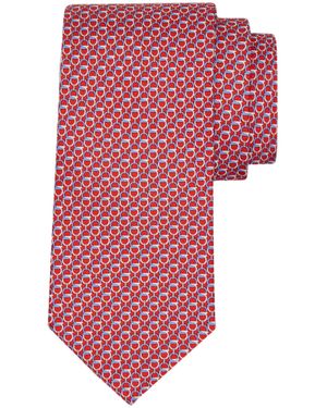 Ferragamo 100% Silk Tie For - Red