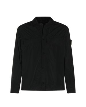 Stone Island Inspired S15 1200044 Button-Up Shirt - Black