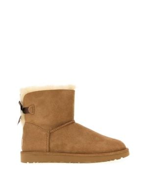 UGG Mini Bailey Bow Suede Ankle Boots - Brown