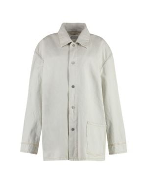 Maison Margiela Contrast Stitch Denim Jacket - White