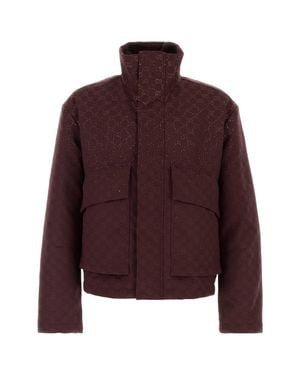 Gucci Burgundy GG Fabric Padded Jacket - Purple