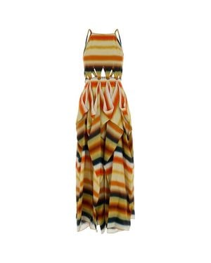 Loewe Paula's Ibiza Printed Crepe Paula S Ibiza Dress - Metallic