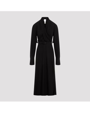 Patou Draped Maxi Day Dress - Black