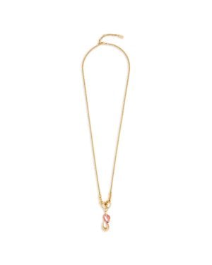 Chloé Tropicus Adjustable Infinity Flamingo Pendant Necklace - White