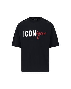DSquared² Graphic Cotton T-Shirt - Black