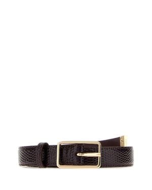 Carven Chocolate Leather Belt - White
