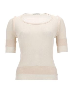 Lemaire Top Trompe Loeil Viscose Silk Tops - White