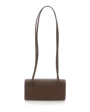Faune Mie Tech Fabric Shoulder Bag With Zip Closure - Natural