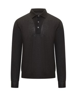 FILIPPO DE LAURENTIIS Luxury Wool Polo For The Modern Closet - Black