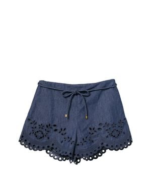 Zimmermann Mahon Denim Shorts - Blue