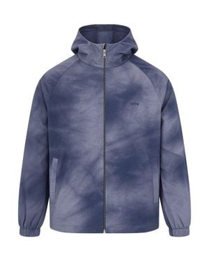 Arte' Hooded Zip-Front Jacket - Blue