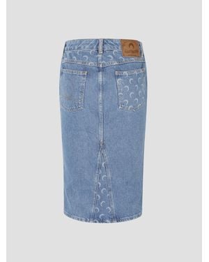 Marine Serre Moonlight Wash Skirt - Blue