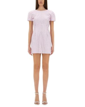 Sportmax Embellished Round Neck Mini Dress - White