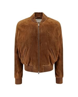 Ami Paris Suede Leather Jacket - Brown